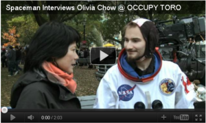 NDP MPP Olivia Chow on the ground at Occupy Toronto